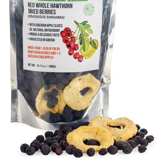 Premium Wild-Harvested Dried Red Hawthorn Berries with Apple Slices. 100% Natural & Nutrient Rich, 400g - Concordia Style Boutique