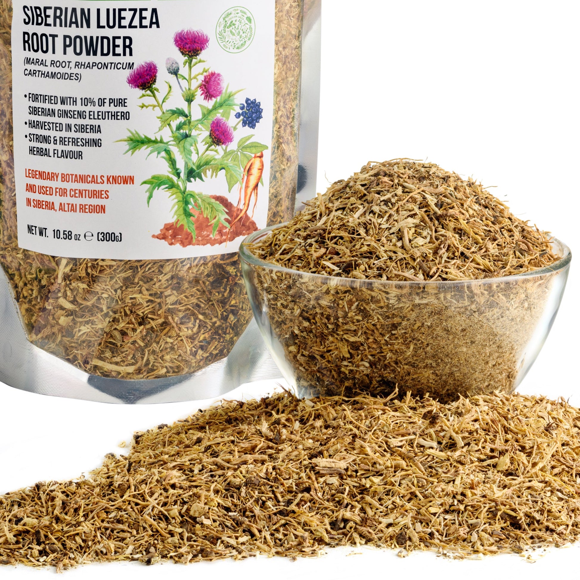 Maral Leuzea Root with Eleuthero Siberian Ginseng - 100% Natural Powder - Concordia Style Boutique