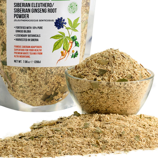 Organic Siberian Ginseng Powder with 10% Ginkgo Biloba - Concordia Style Boutique