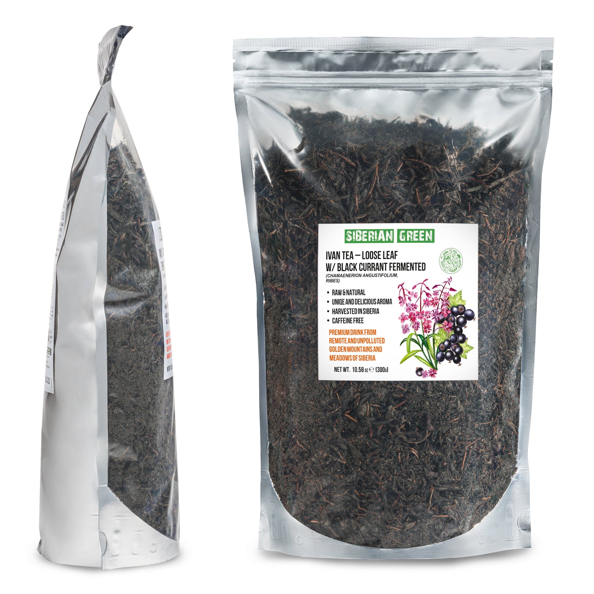 Siberian Green Fermented Ivan Tea with Black Currant Leaves – 300g - Concordia Style Boutique