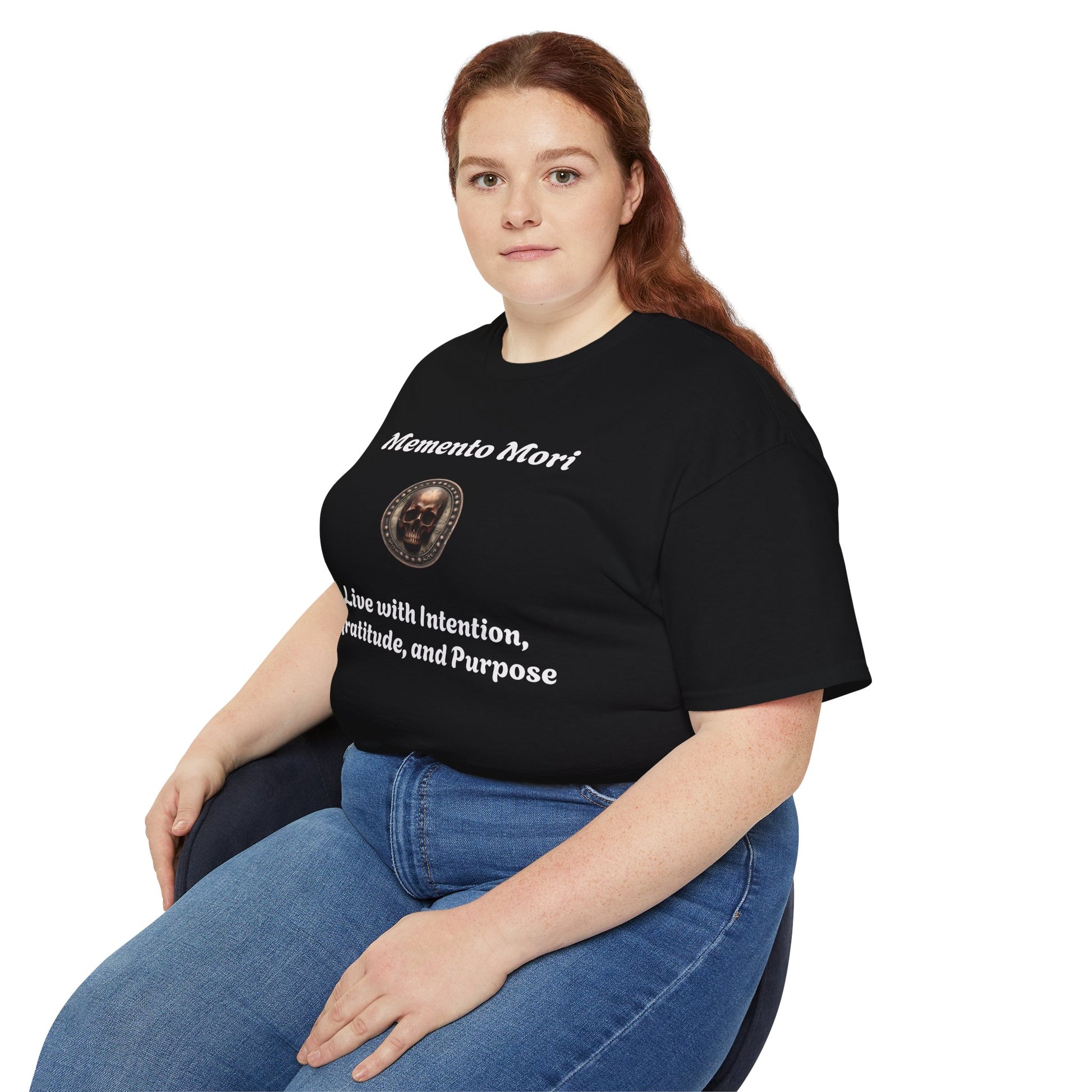 "Memento Mori" Unisex Tee - "Live with Intention, Gratitude, and Purpose" - Premium T-Shirt from Concordia Style Boutique - Just $19.23! Shop now at Concordia Style Boutique