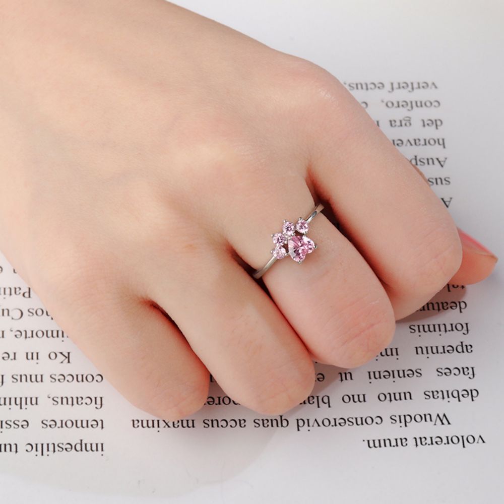 PINK CAT PAW RING (ADJUSTABLE) - Concordia Style Boutique