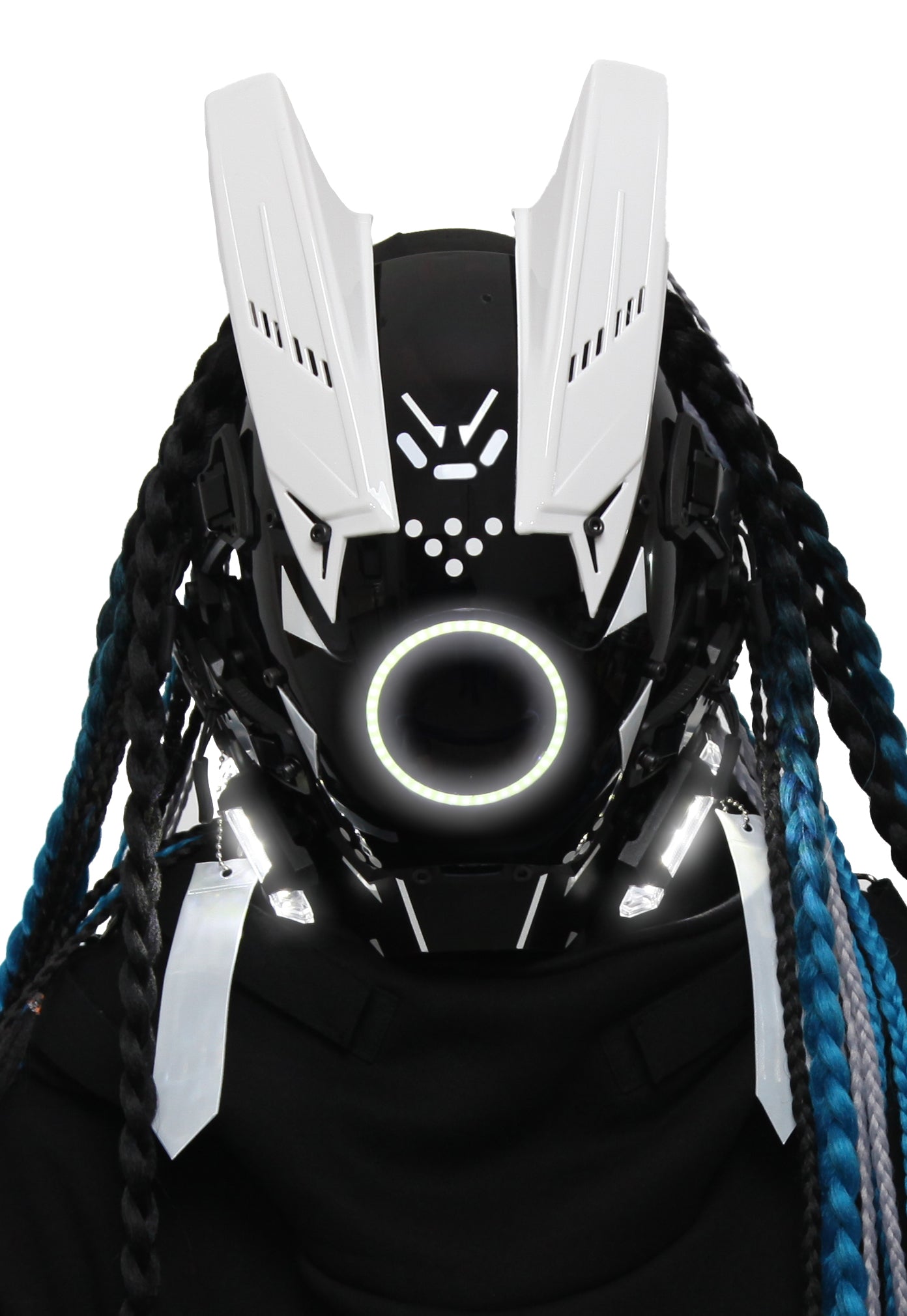 D-Ci White Tech Mask (With Braids) - Concordia Style Boutique