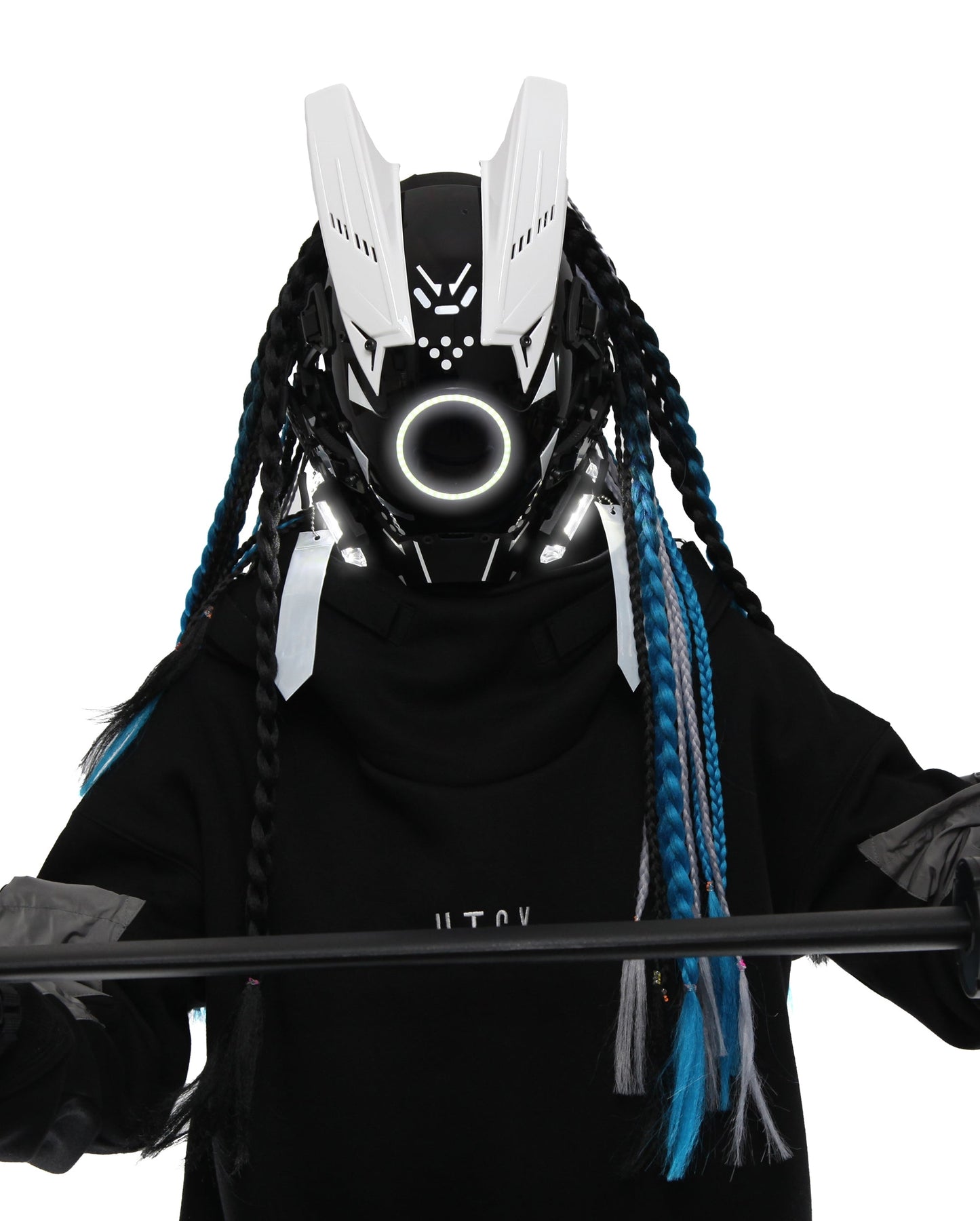 D-Ci White Tech Mask (With Braids) - Concordia Style Boutique