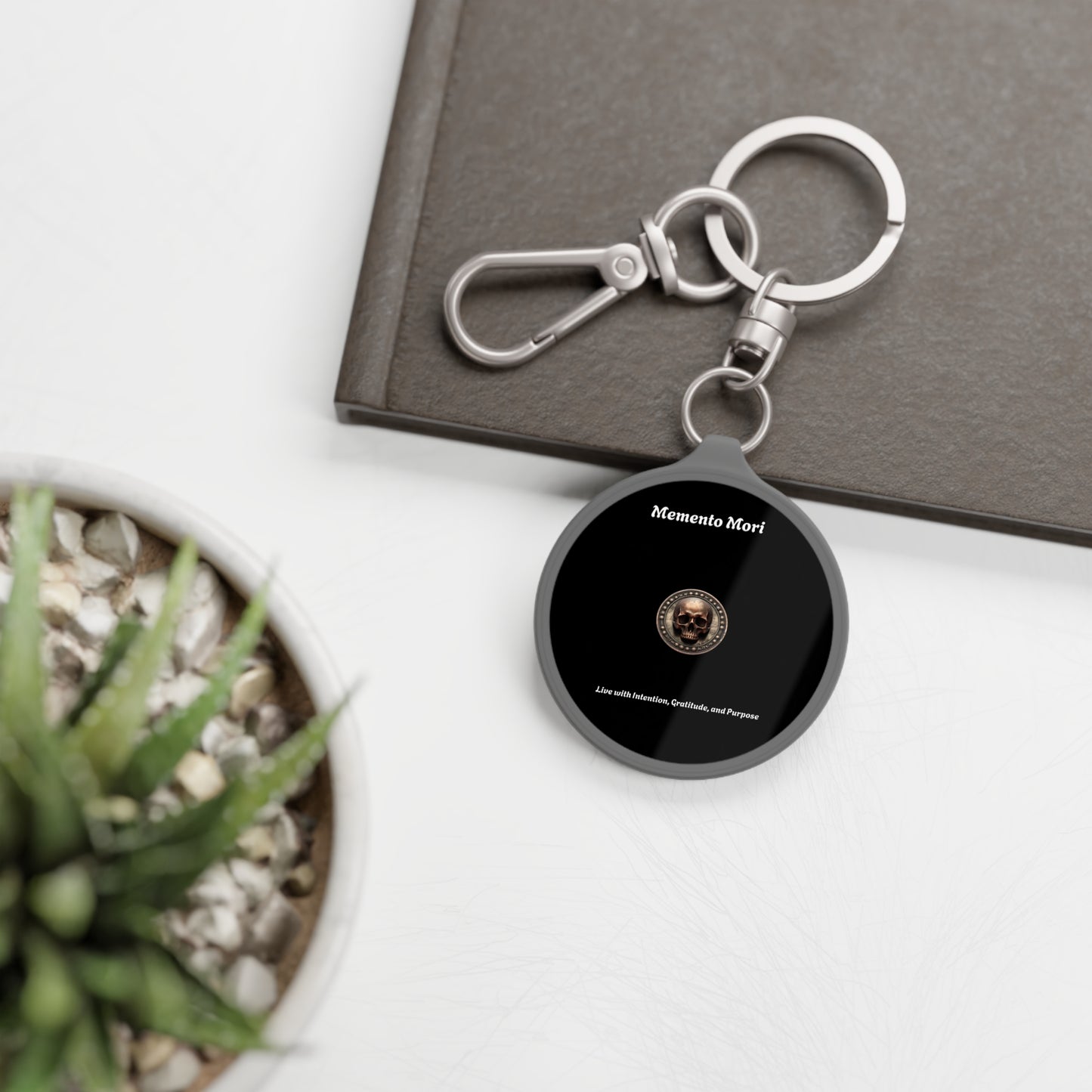 "Memento Mori" Keyring Tag - "Live with Intention, Gratitude, and Purpose" - Premium Keyring Tag from Concordia Style Boutique - Just $18.40! Shop now at Concordia Style Boutique