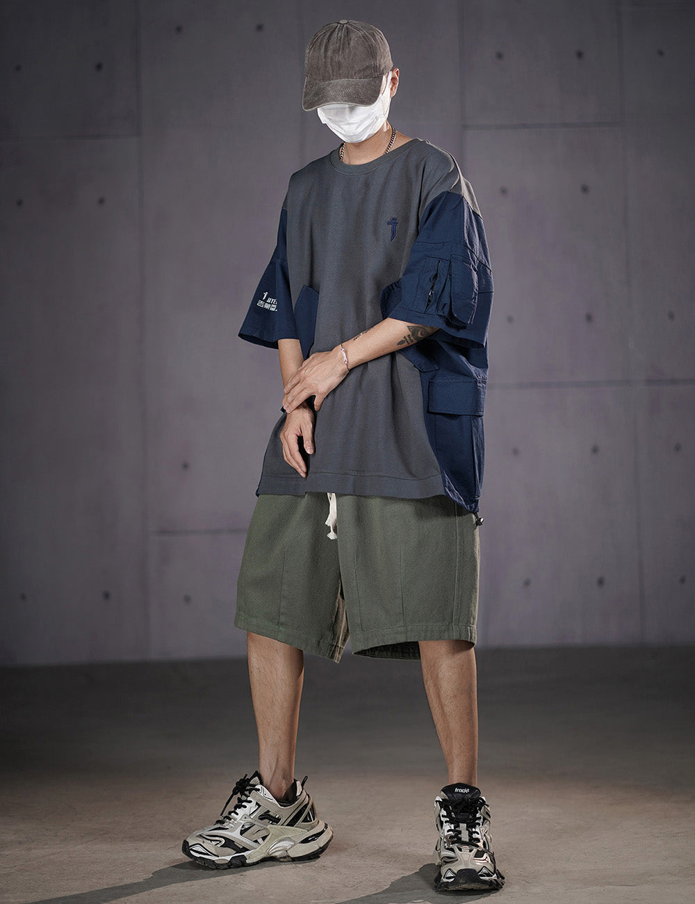 HiT38 Double Patchwork I-Tech Tee - Concordia Style Boutique