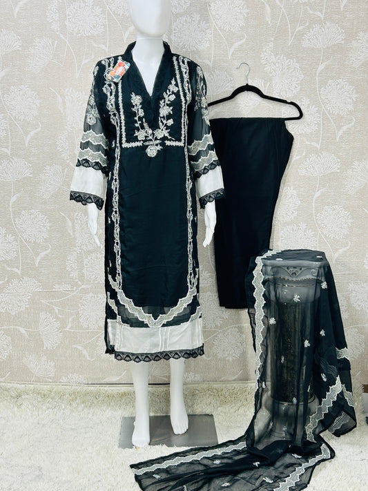 Chanderi silk salwar kameez set : SALE