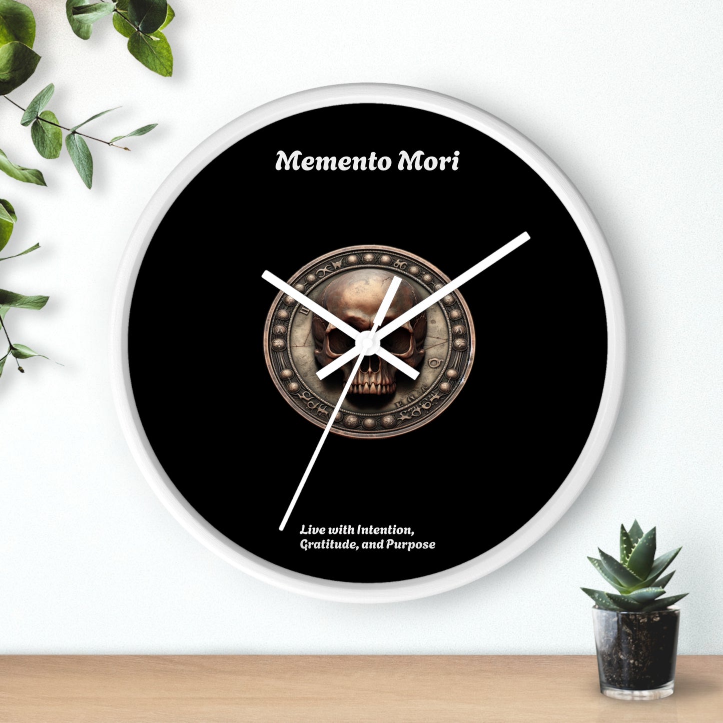 "Memento Mori" Wall Clock - Symbol of Intention, Gratitude, and Purpose - Premium Wall Clock from Concordia Style Boutique - Just $48.23! Shop now at Concordia Style Boutique