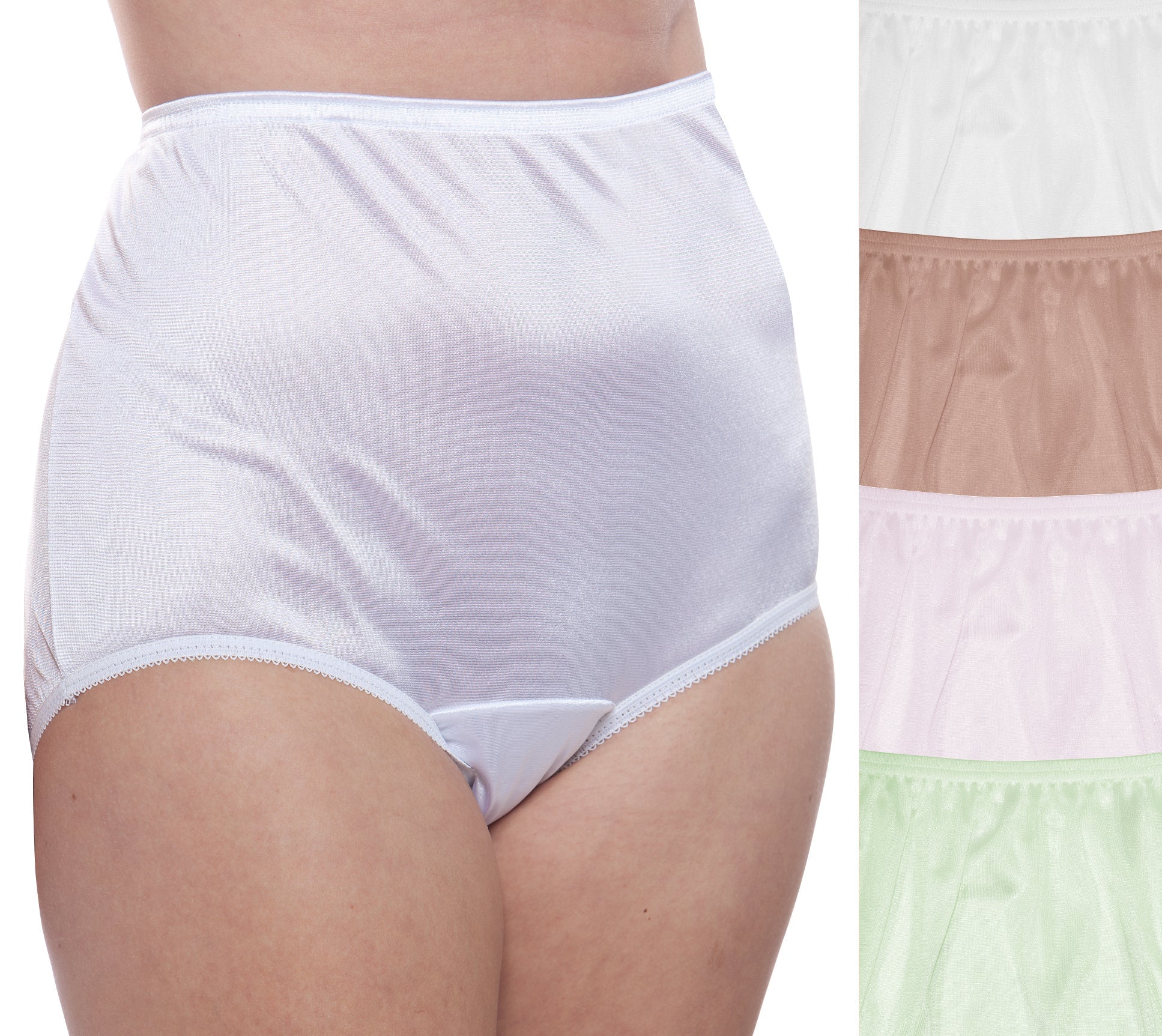 Nylon Brief Panty (Style 331/Plain Jane) 4 Pack in Classic Lights - Concordia Style Boutique