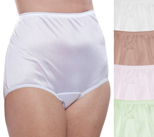 Nylon Brief Panty (Style 331/Plain Jane) 4 Pack in Classic Lights - Concordia Style Boutique