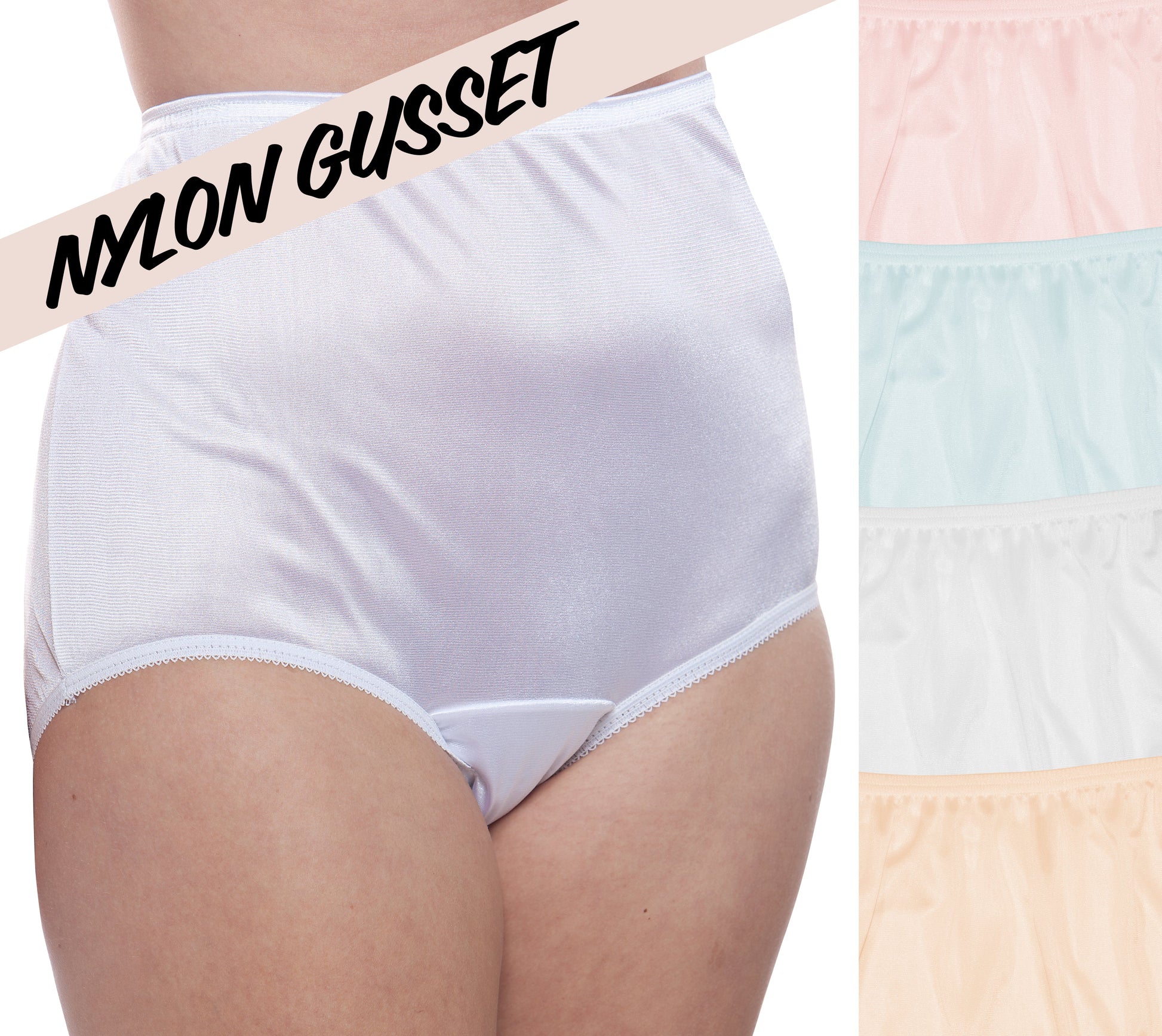 NYLON GUSSET Plain Jane/331 4 Pack in Pastels - Concordia Style Boutique