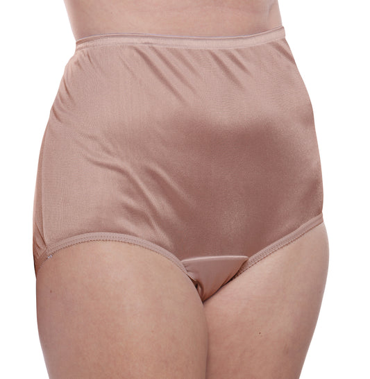 Nylon Brief Panty (Style 331/Plain Jane) 4 Pack in Mocha - Concordia Style Boutique