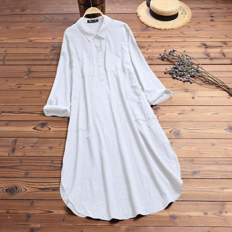 Elegant Solid Color Slit Dress - Long Shirt Dress - Premium Long Shirt Dress from Concordia Style Boutique - Just $27.89! Shop now at Concordia Style Boutique