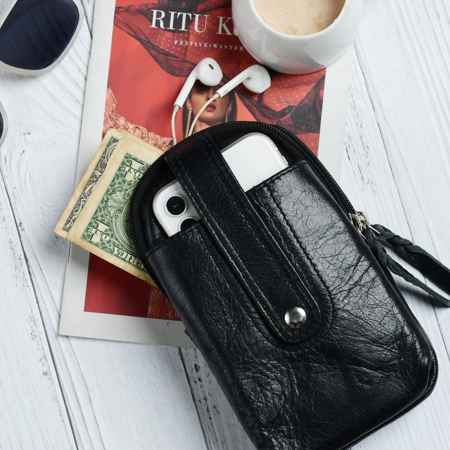 Jet-Set Organizer: Leather Phone Pouch - Concordia Style Boutique
