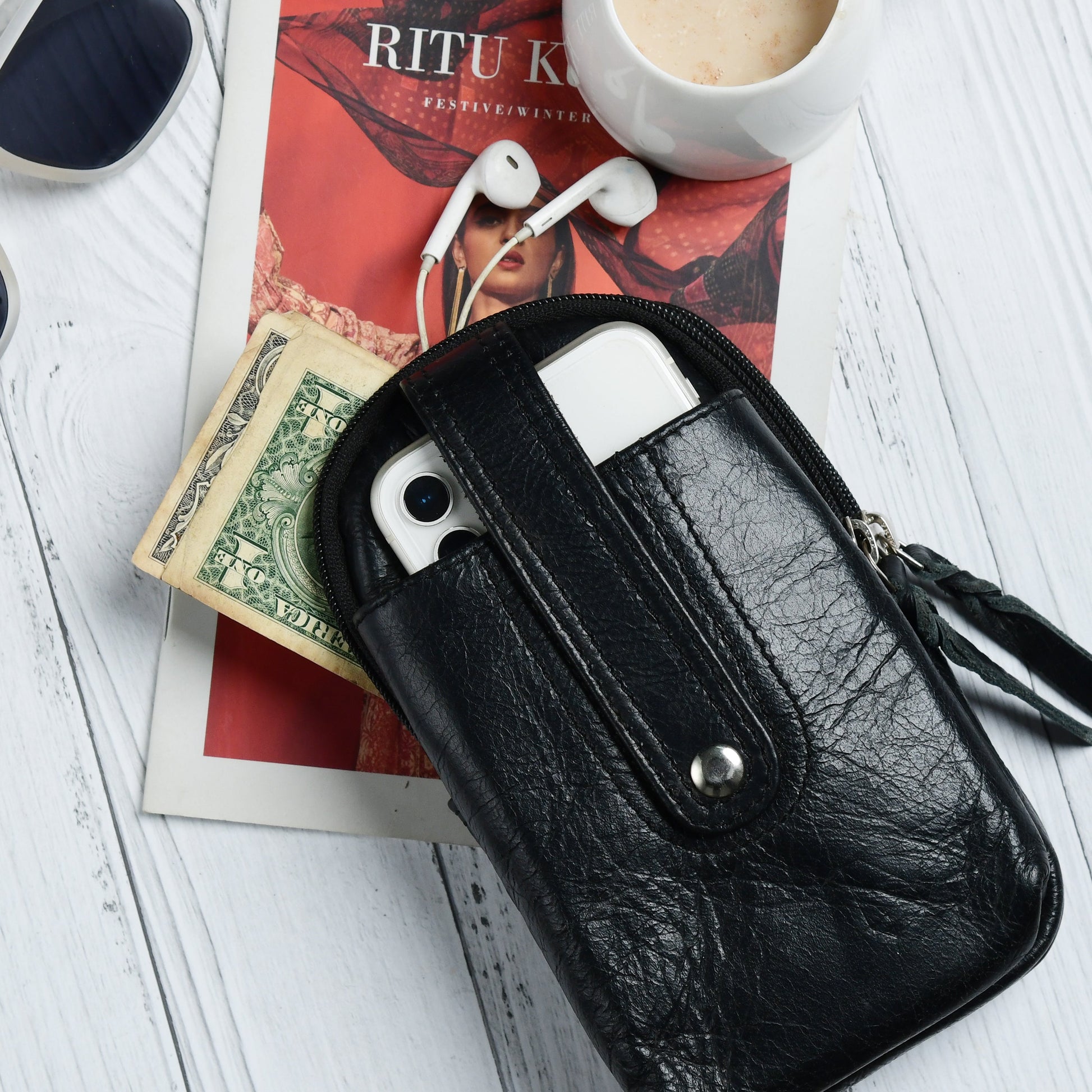 Jet-Set Organizer: Leather Phone Pouch - Concordia Style Boutique