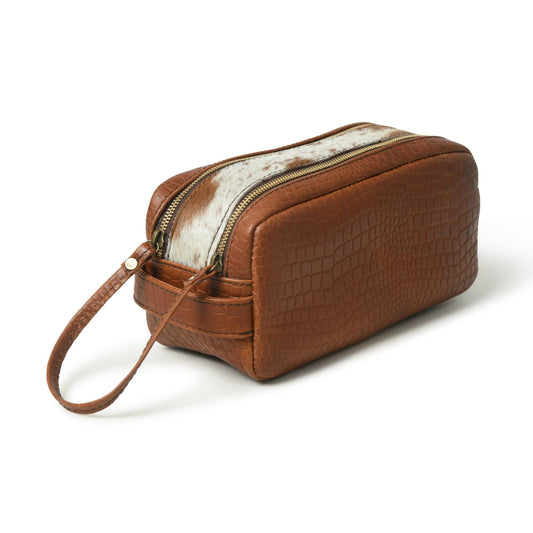 Hairon Croco Leather Toiletry Bag - Concordia Style Boutique