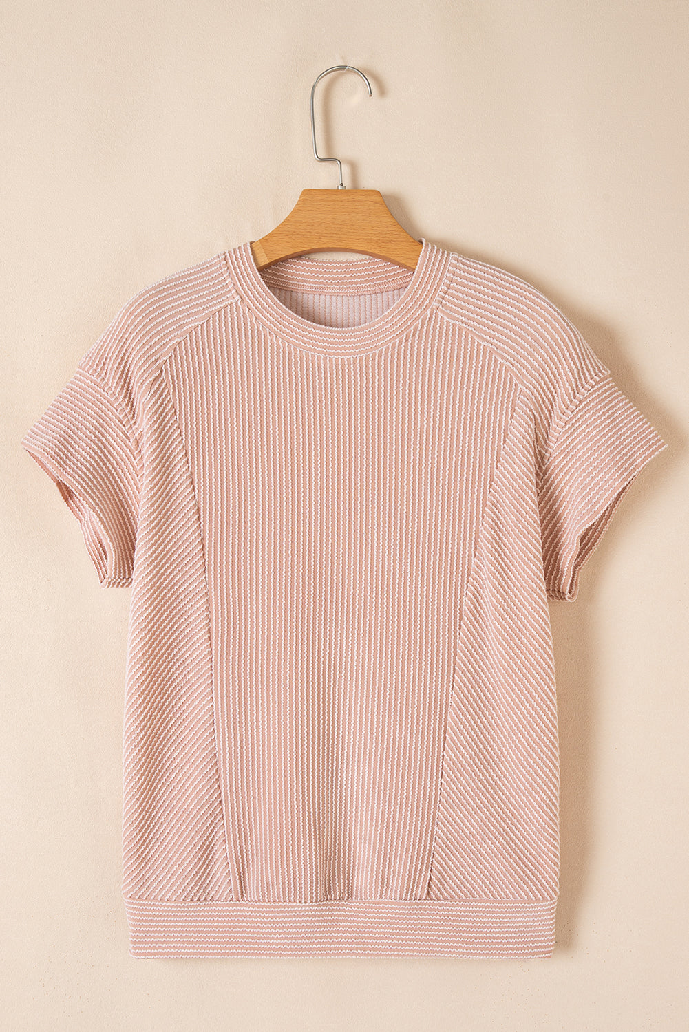 Luxury Solid Corded Short Sleeve T Shirt And Wide Leg Pants Set - Concordia Style Boutique