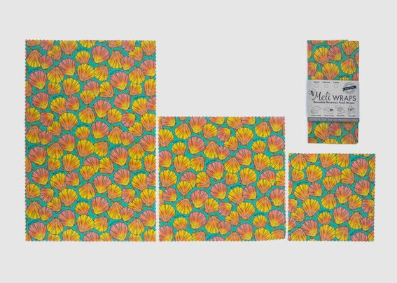 Beeswax Food Wrap - Sunrise Shell Print - Concordia Style Boutique