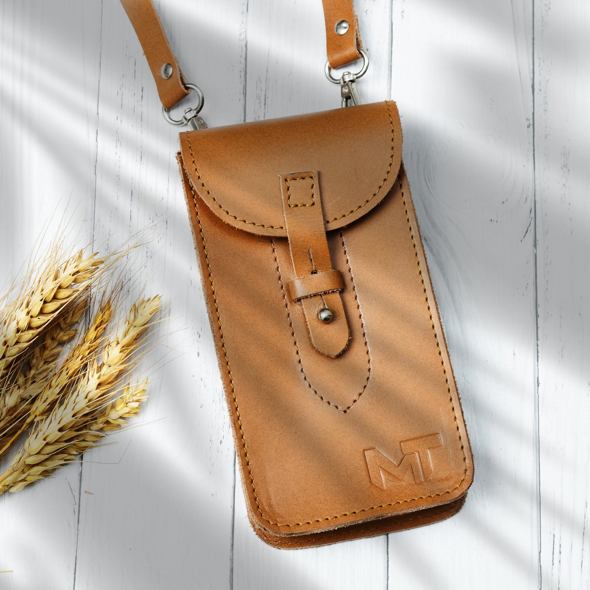 Cocoa Brown Mobile Case With Strap - Concordia Style Boutique