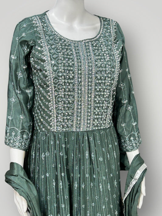 Chiffon silk long gown