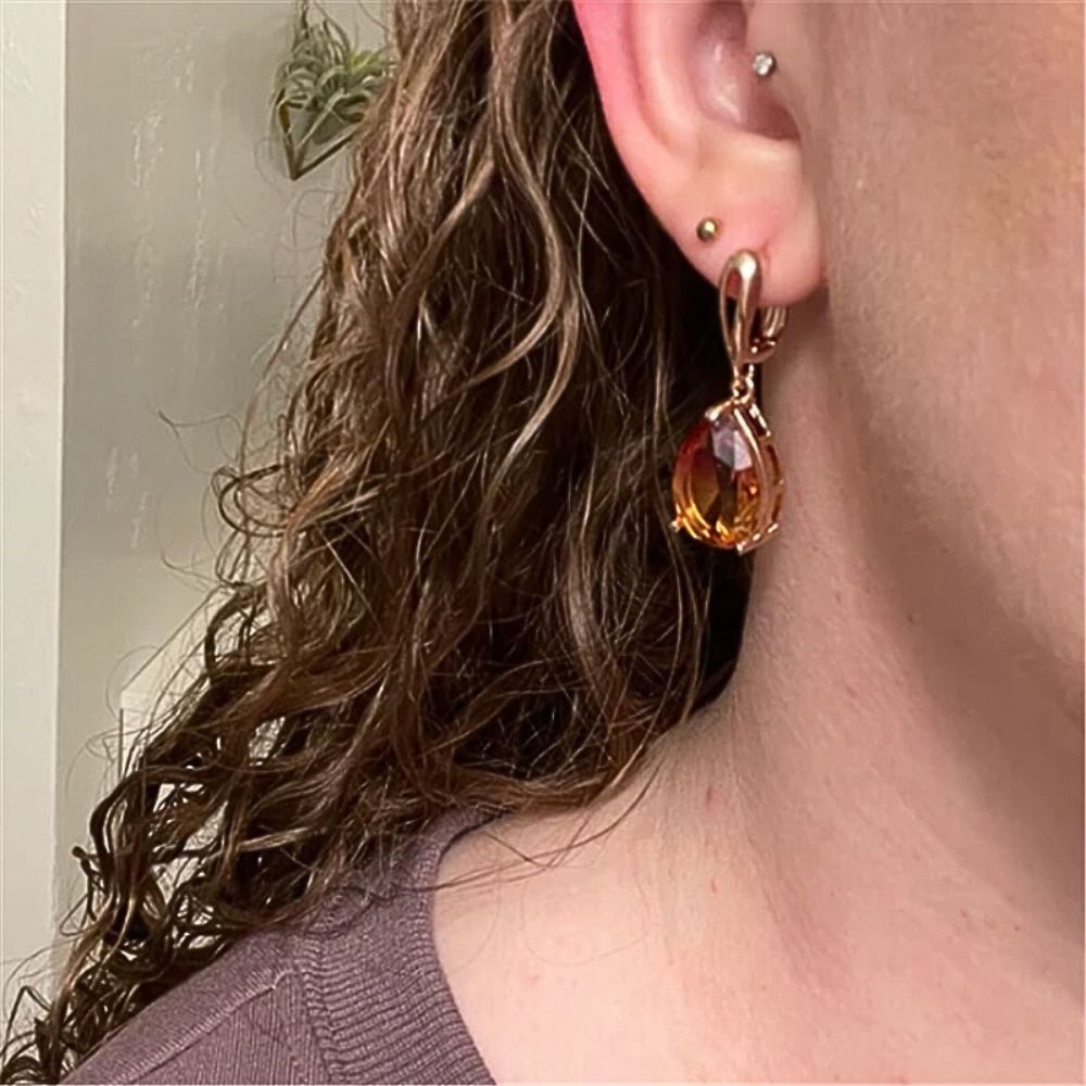 BI-COLOR TOPAZ DANGLING EARRINGS (PAIR) - Concordia Style Boutique