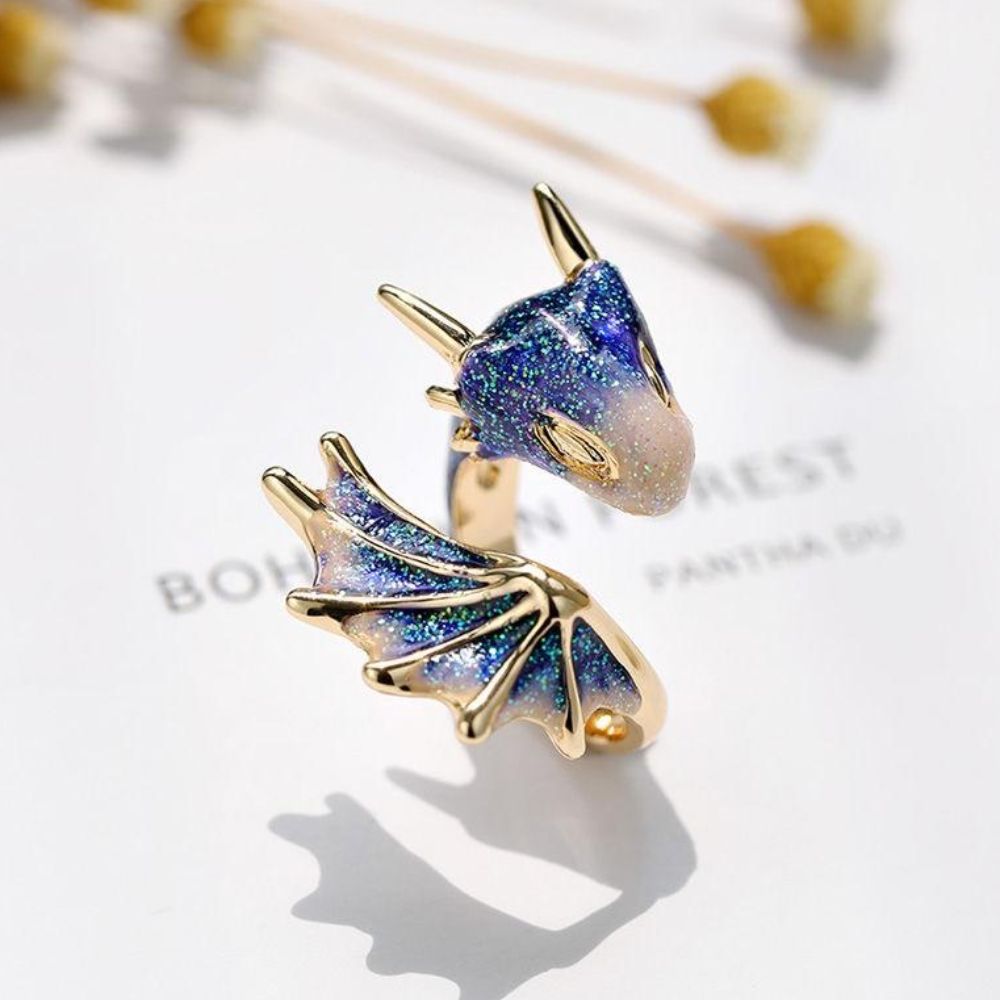 ENAMEL DRAGON RING (ADJUSTABLE) - Concordia Style Boutique