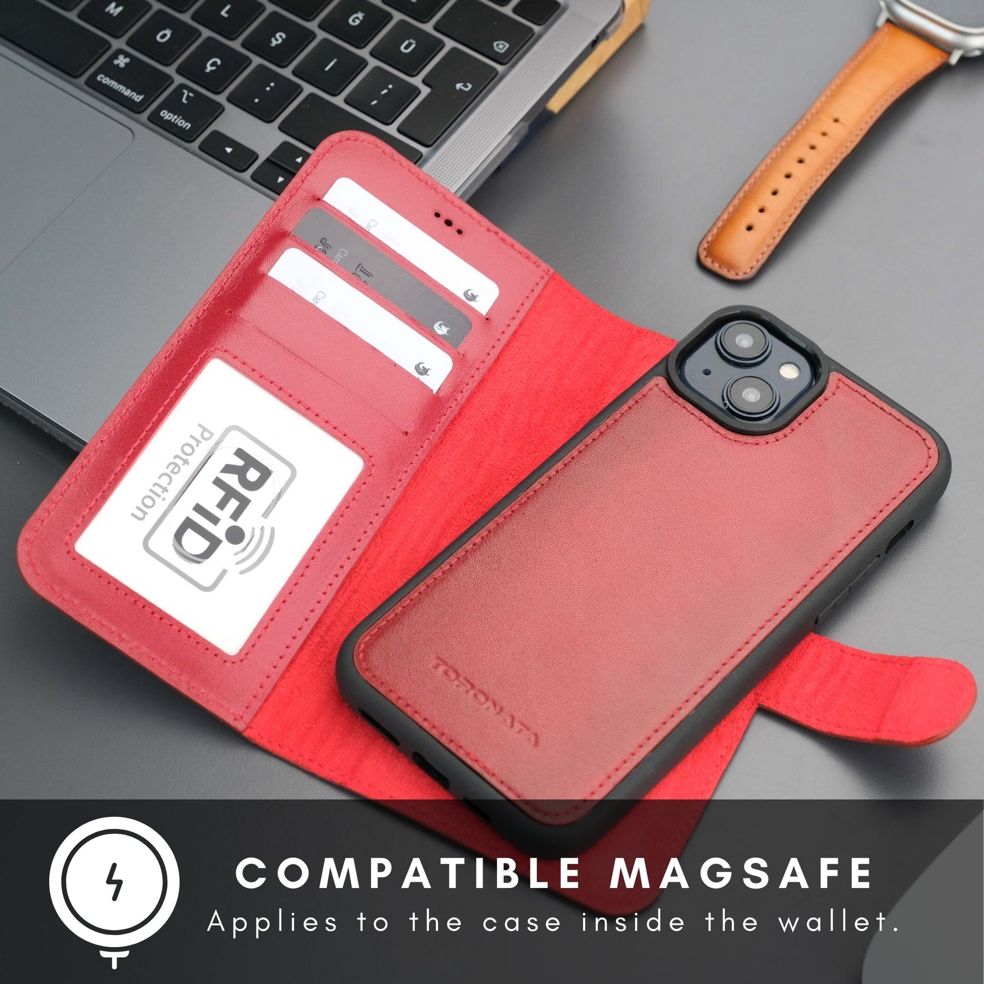 Casper Leather iPhone 15 Wallet Case | Detachable MagSafe Compatible RFID Protection - Concordia Style Boutique