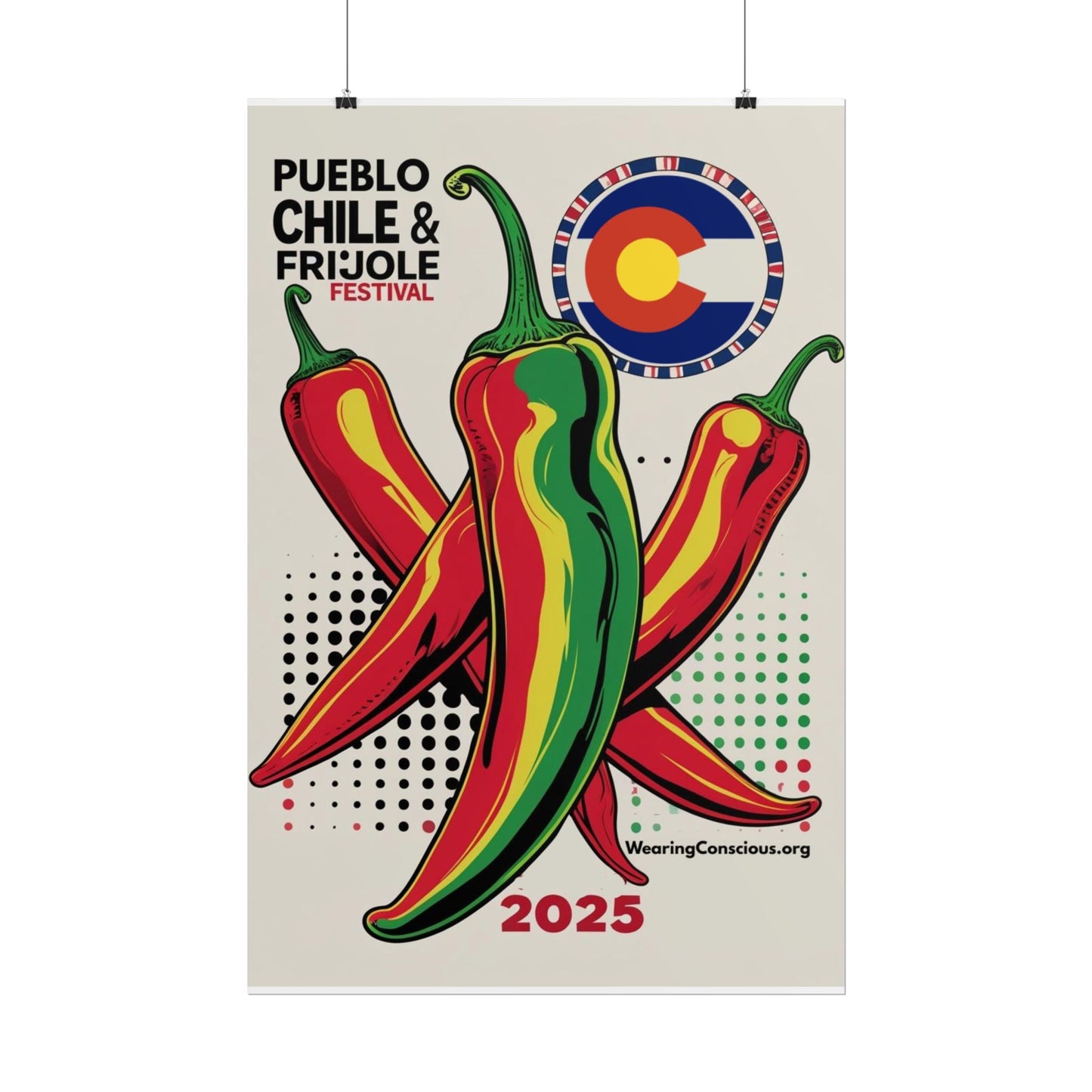 Vibrant Pueblo Chile & Frijoles Festival Unofficial Rolled Poster