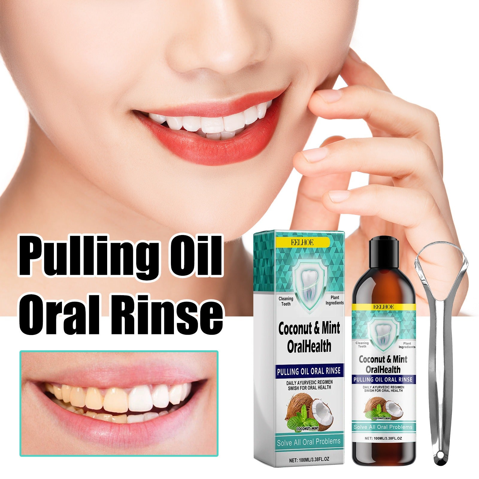 EELHOE Oral Coconut Oil Mouthwash / Pulling Oil – Beautify Your Teeth, Freshen Your Breath, and Protect Your Gums - Premium Pulling Oil from Concordia Style Boutique - Just $12.84! Shop now at Concordia Style Boutique