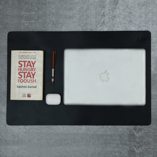 Noir Opulence Black Leather Desk Mat + Mouse Pad - Concordia Style Boutique