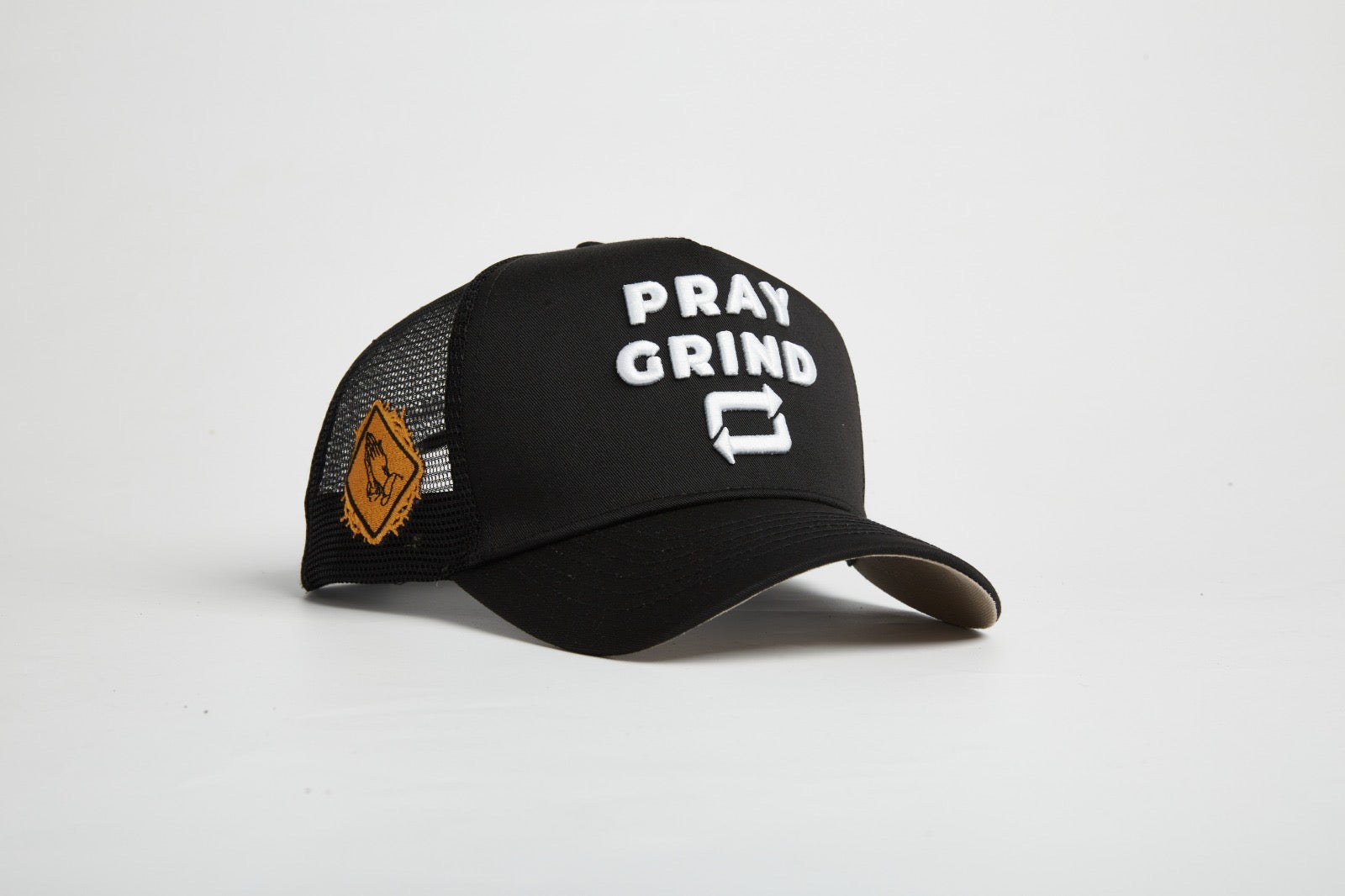 Pray Grind Repeat- Signature Series Black Mesh Snap-Back - Concordia Style Boutique