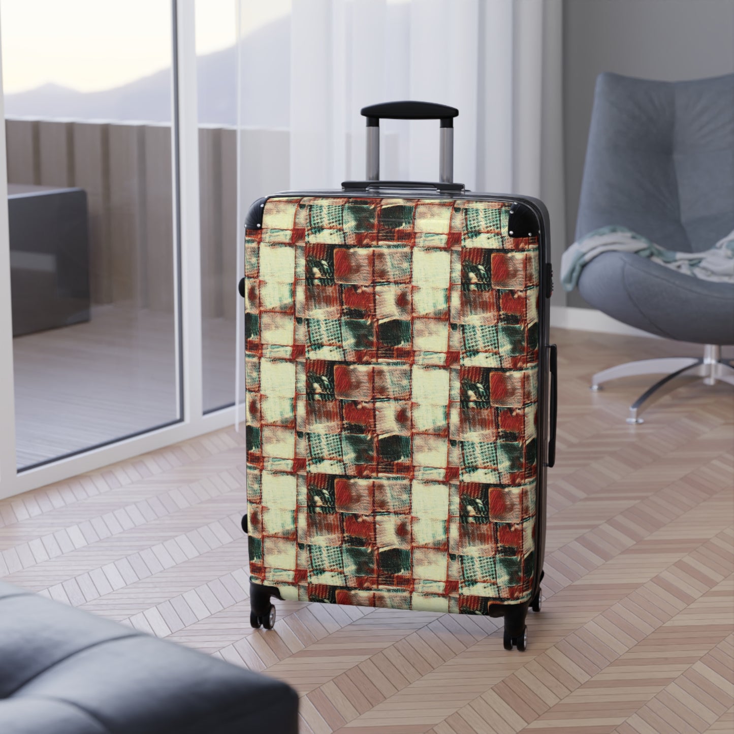 Suitcase - "Square Dance" - Premium suitcase from Concordia Style Boutique - Just $277.02! Shop now at Concordia Style Boutique