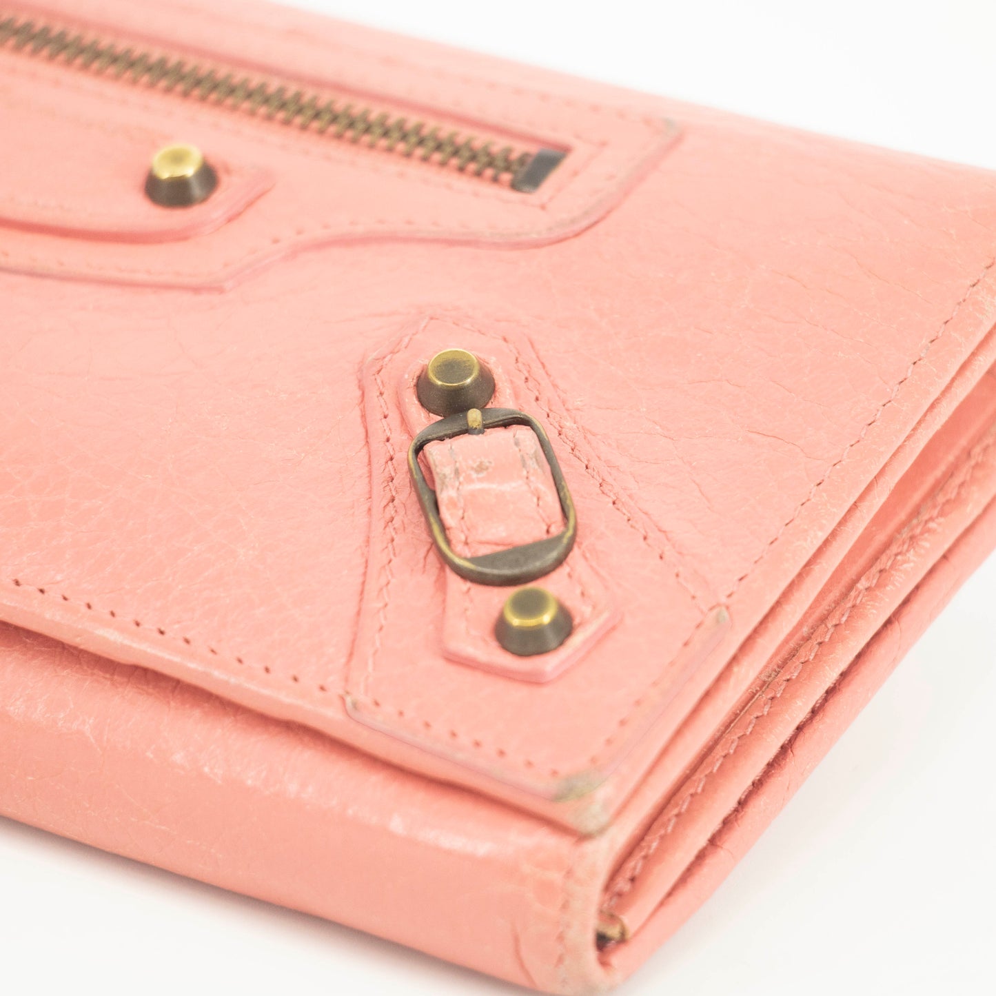 Balenciaga Pink Leather Continental Long Wallet #3691