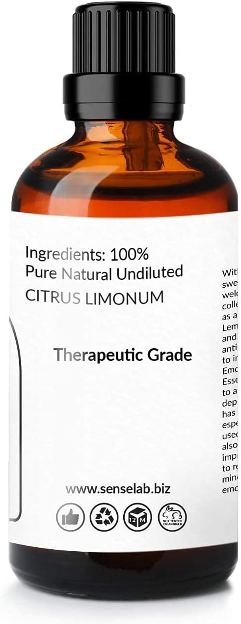 SenseLAB 100% Pure Lemon Essential Oil - Therapeutic Grade, Cold Pressed for Aromatherapy, Skin Moisturizing, and Cleaning (100ml) - Premium Lemon Essential Oil from Concordia Style Boutique - Just $15.74! Shop now at Concordia Style Boutique