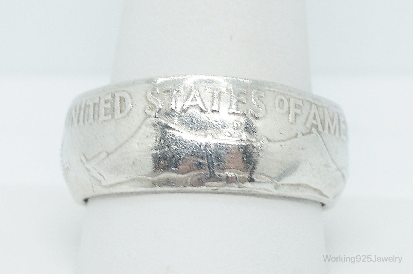 Vintage 1958 Half Dollar Silver Ring - Size 12.25