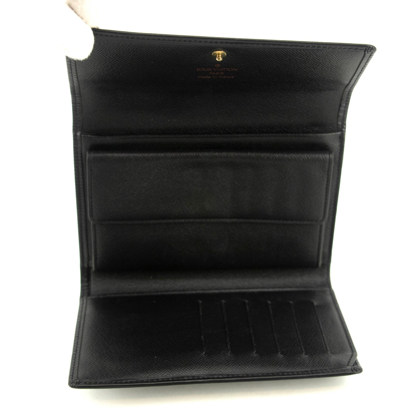 Louis Vuitton Black Epi Leather Ludlow Trifold Wallet #3716