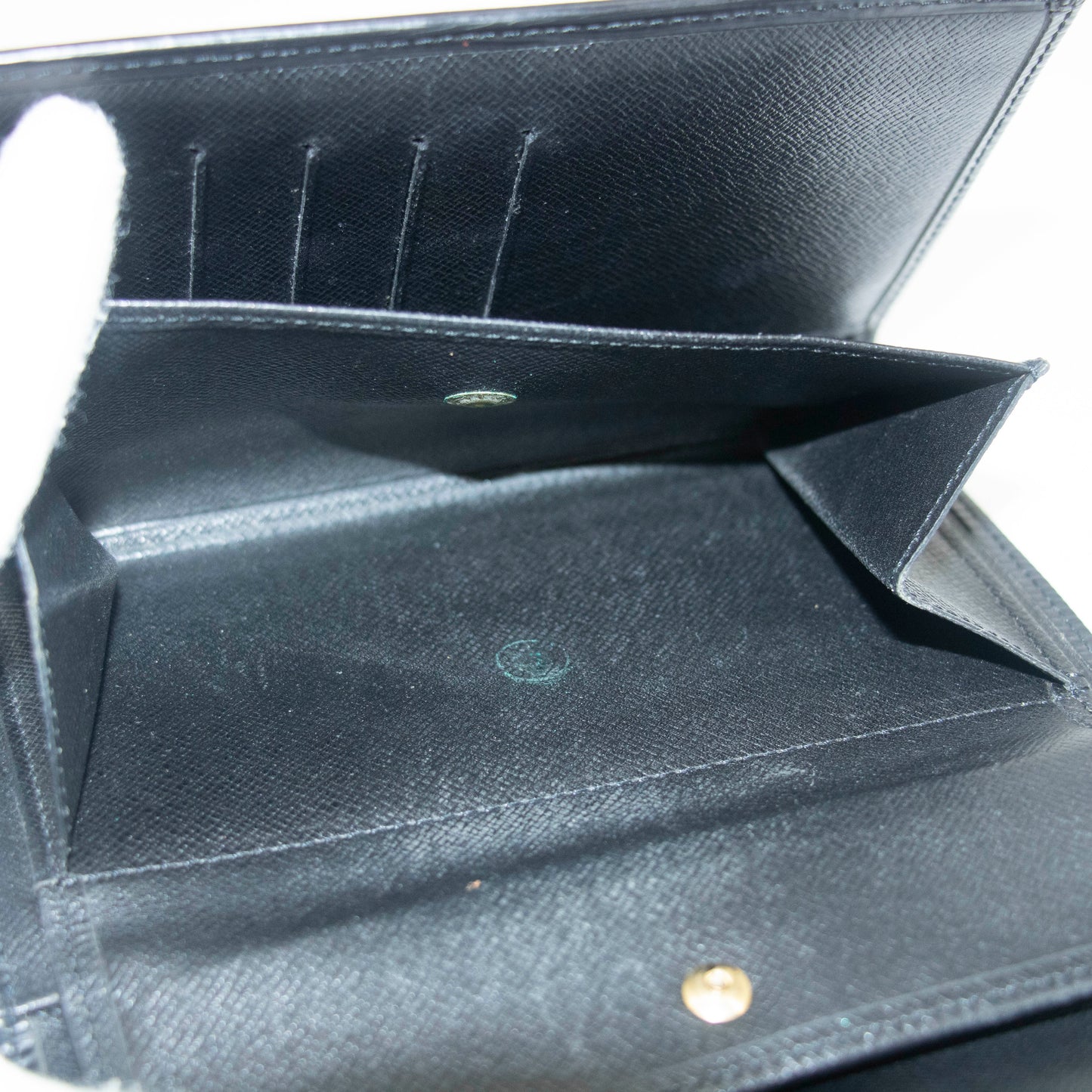 Louis Vuitton Black Epi Leather Ludlow Trifold Wallet #3716