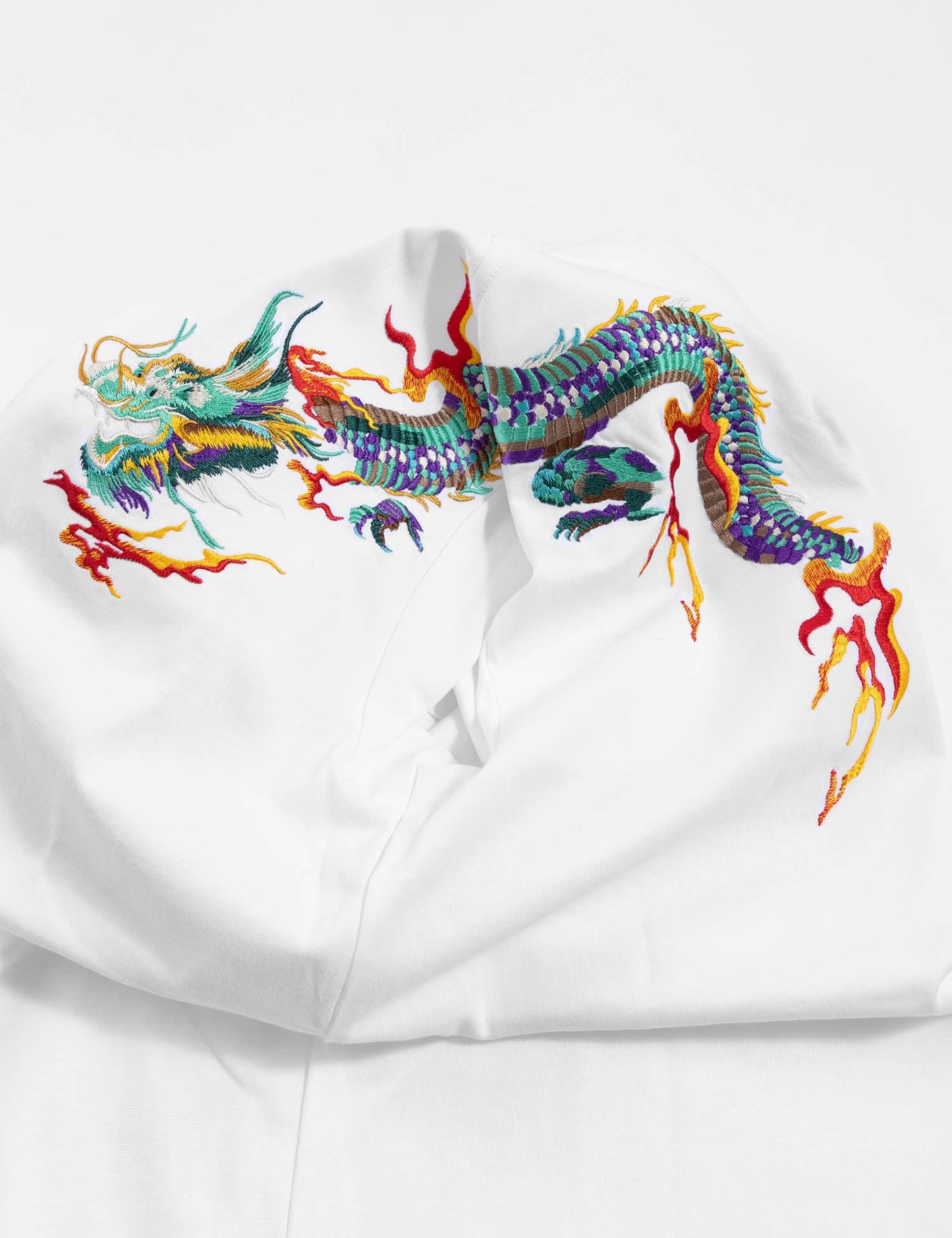 KH727 Flying Dragons Embroidery Tee - Concordia Style Boutique