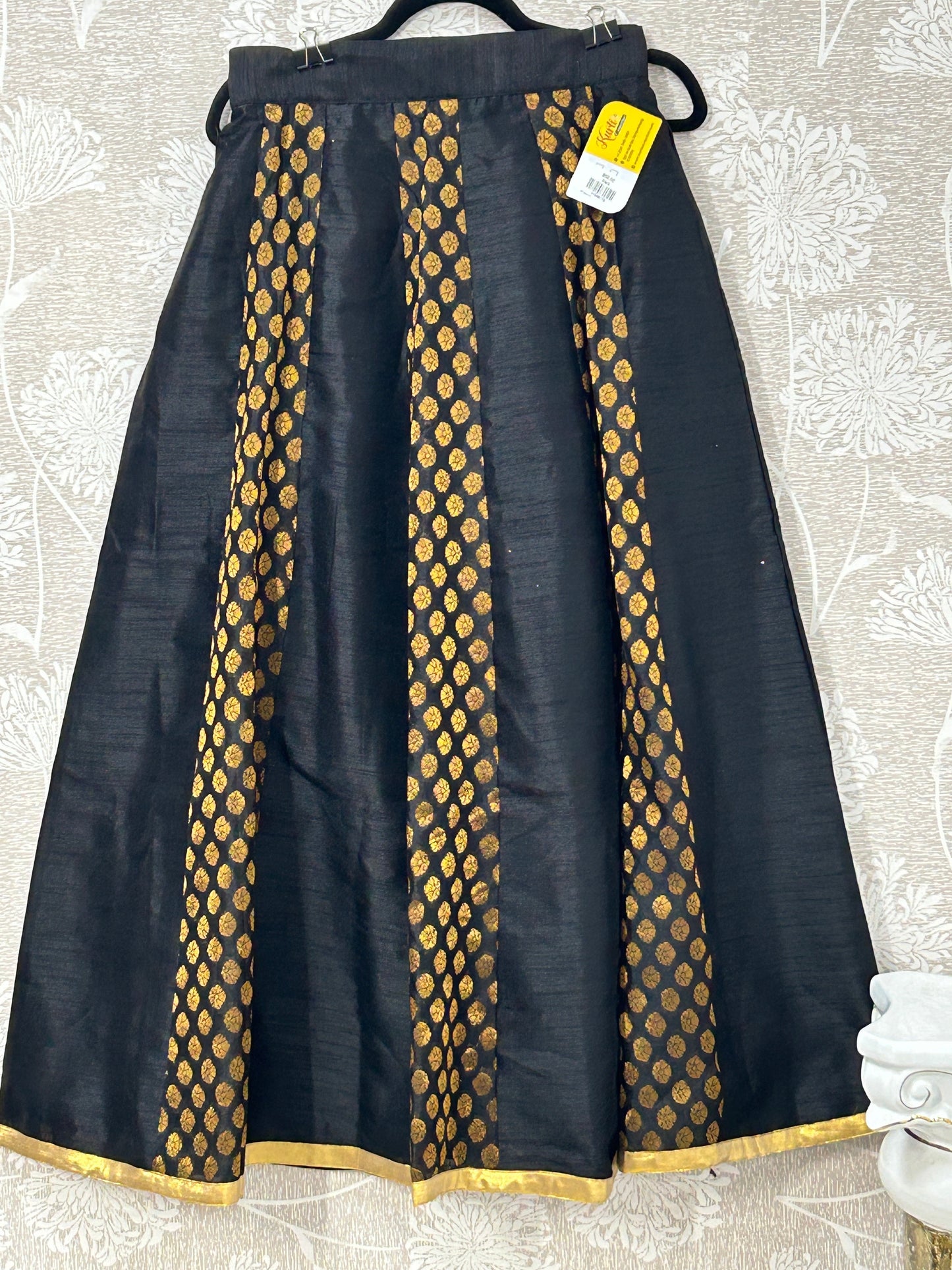 Black brocade skirt / lehenga