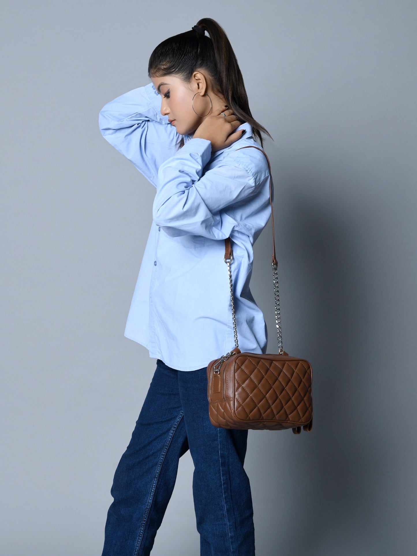 Mini Quilted Crossbody Bag, Rich Brown - Concordia Style Boutique