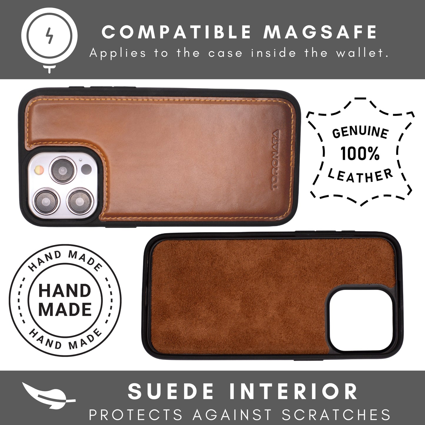 Vegas Premium Leather iPhone 15 Pro Wallet Case with MagSafe | Detachable RFID Blocking Luxury Wallet - Concordia Style Boutique