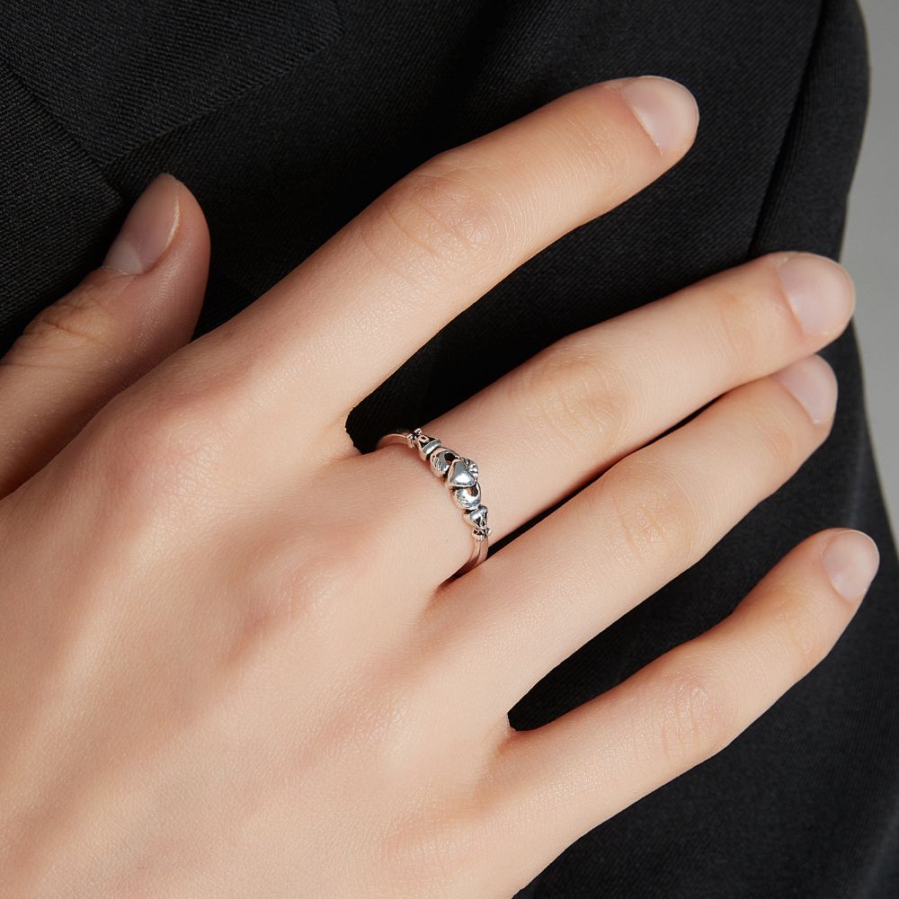 CELTIC CLADDAGH SILVER RING (ADJUSTABLE) - Concordia Style Boutique