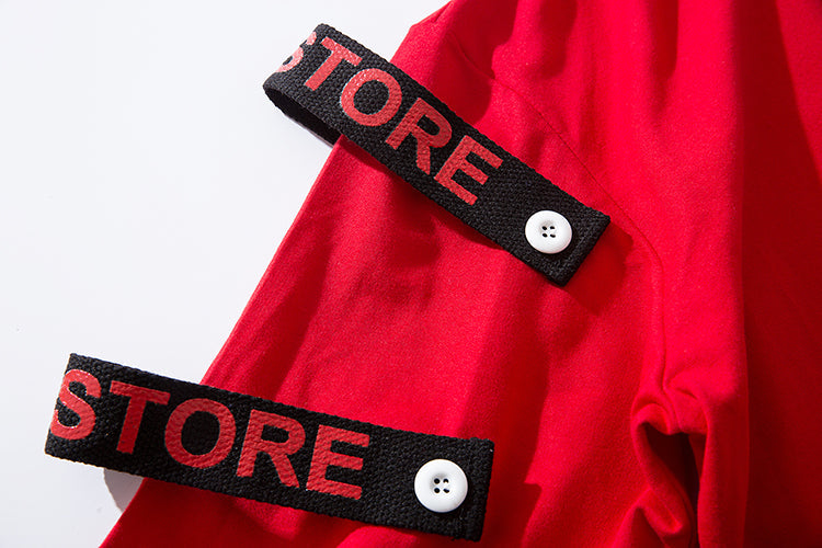 Red Solo Movement Short Sleeves Hoodie - Concordia Style Boutique