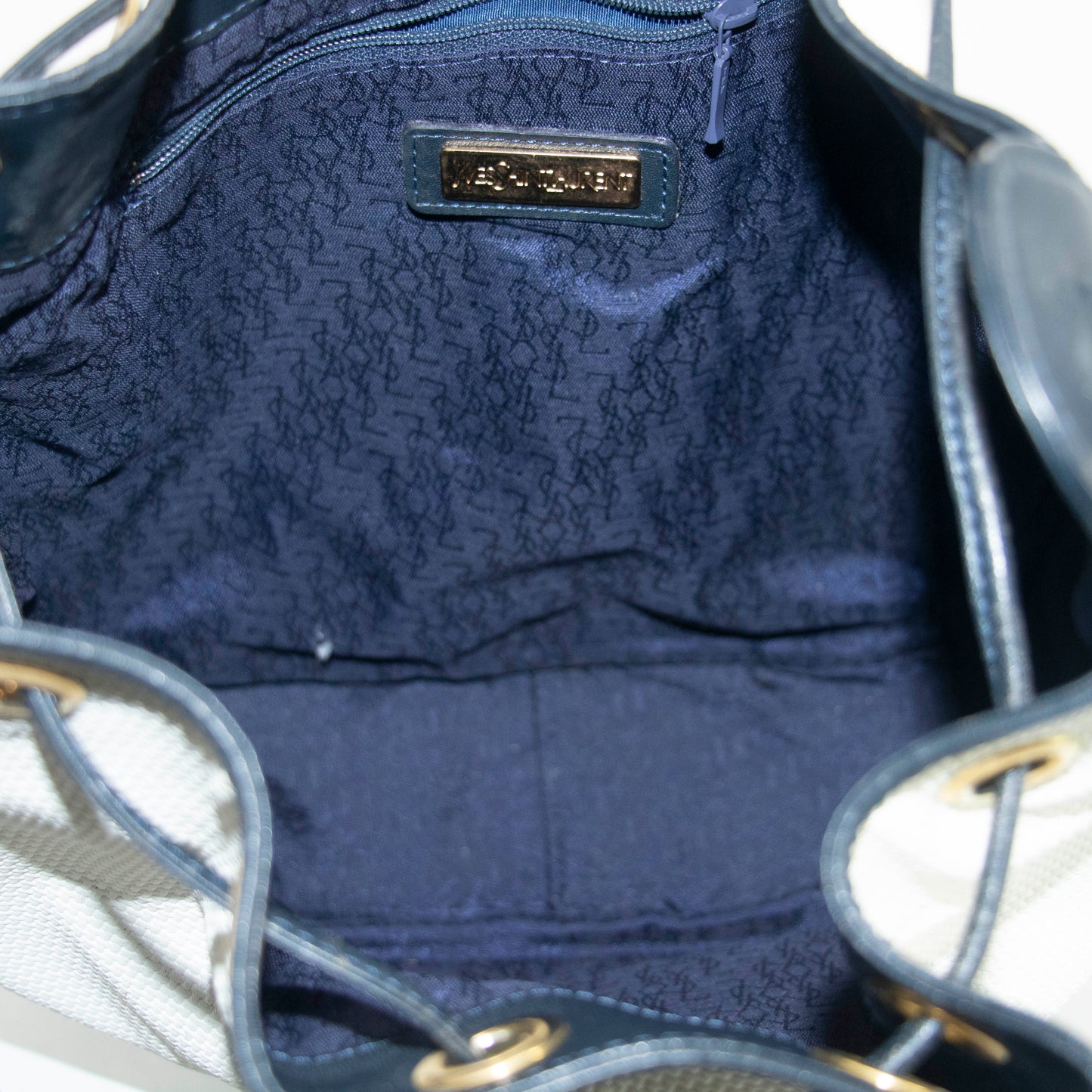 Saint Laurent YSL White Drawstring Bucket Shoulder Bag #3994