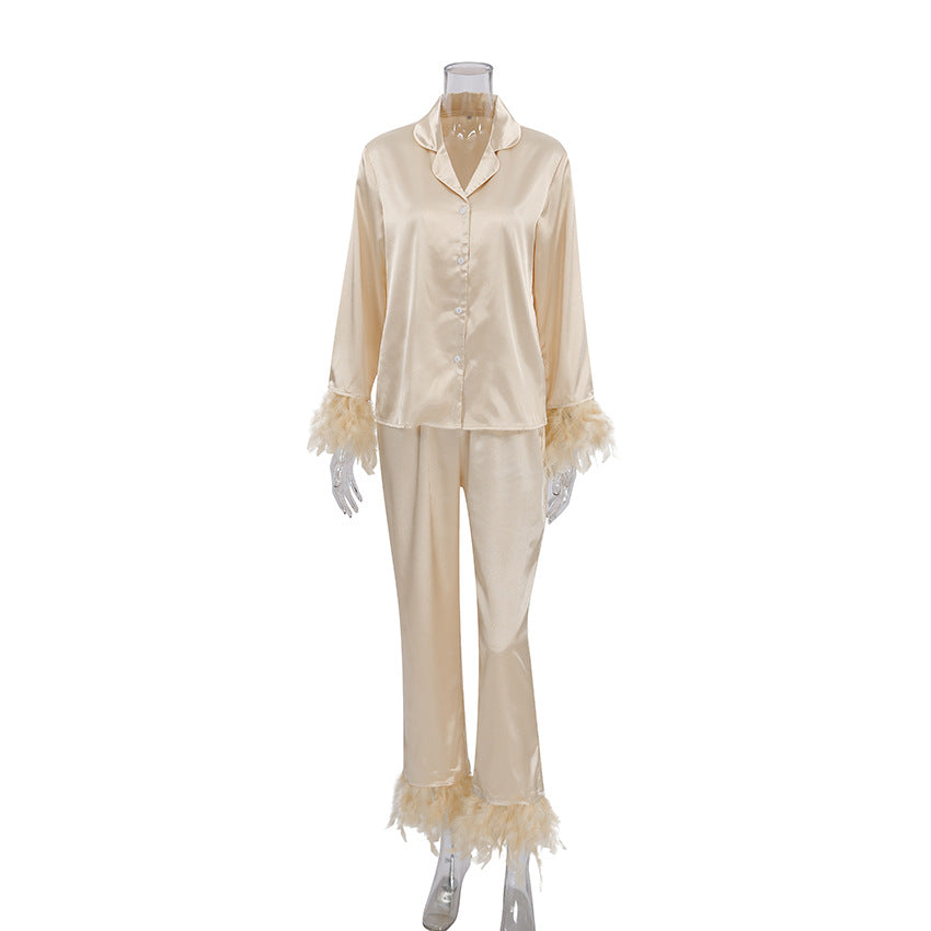 Heavenly Feathered Silk Pajamas in color options - Concordia Style Boutique