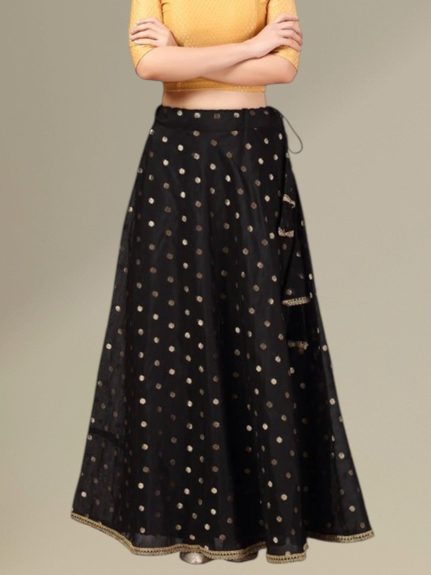 Black brocade skirt / lehenga