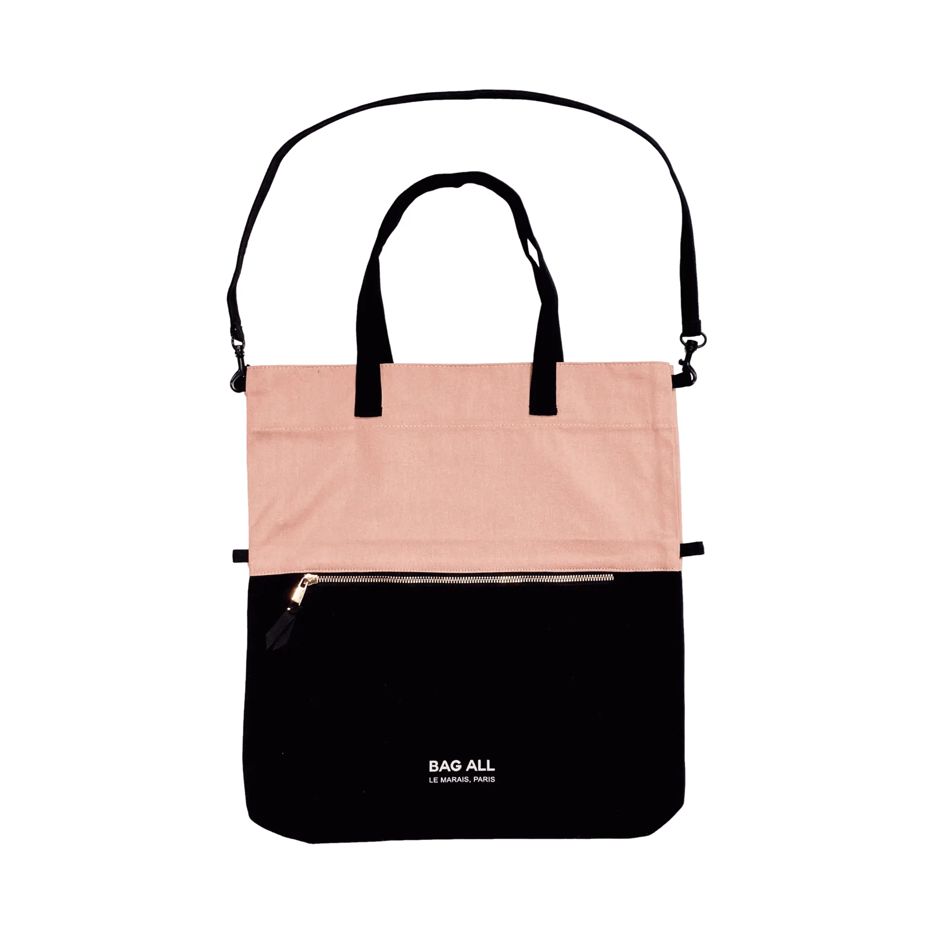 3 Way Tote, Cross body, Hand held, Folded, Pink/Black, New York - Concordia Style Boutique
