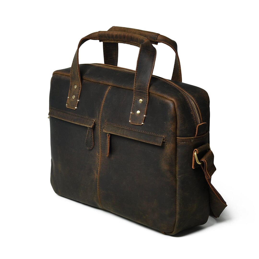 Perkins Buffalo Leather Office Briefcase - Concordia Style Boutique