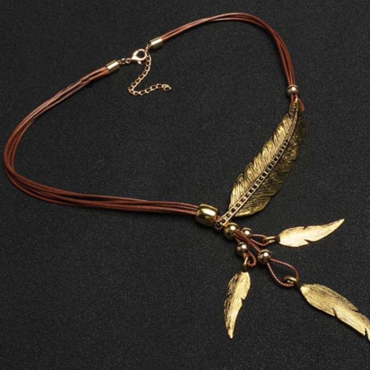 BOHEMIAN LEAF ROPE NECKLACE - Concordia Style Boutique