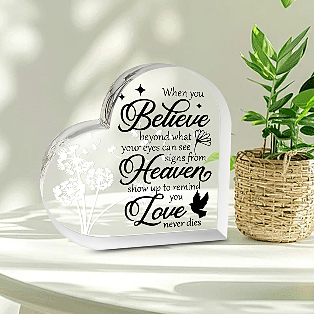 Acrylic Memorial Heart - When You Believe - Concordia Style Boutique